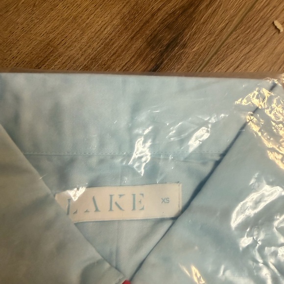 LAKE Pajamas Americana Poplin Short Set Blue w/ Red Piping XS NEW Pima Cotton - Picture 7 of 7